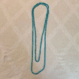 Vintage, Elegant, Beautiful Real Turquoise Beaded Necklace 41 inches